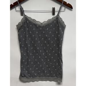 VTG Y2K Aeropostale Cami Women Medium Lace Trim Romantic Coquette Polka Dots